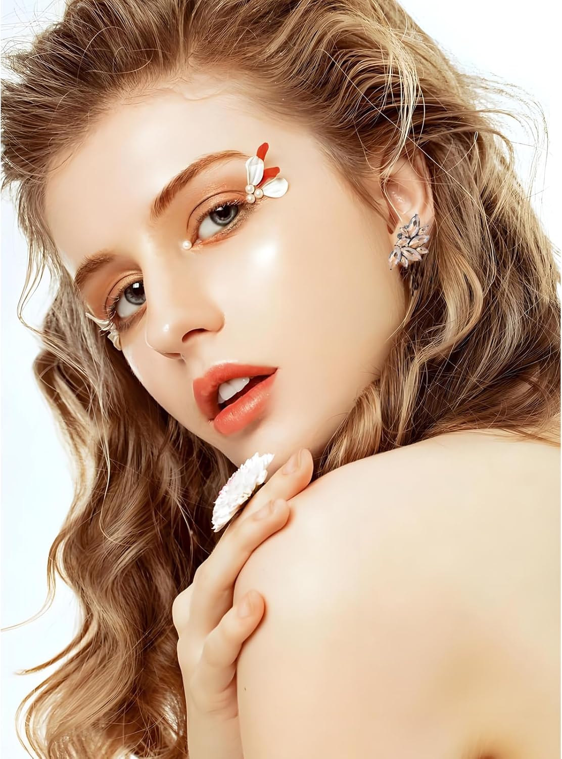 Vintage Rhinestone Crystal Earrings for Women Trendy Cluster Elegant Crystal Wing Drop Dangle Earrings Bridal Prom Statement Wedding Jewelry Gifts - Image 2