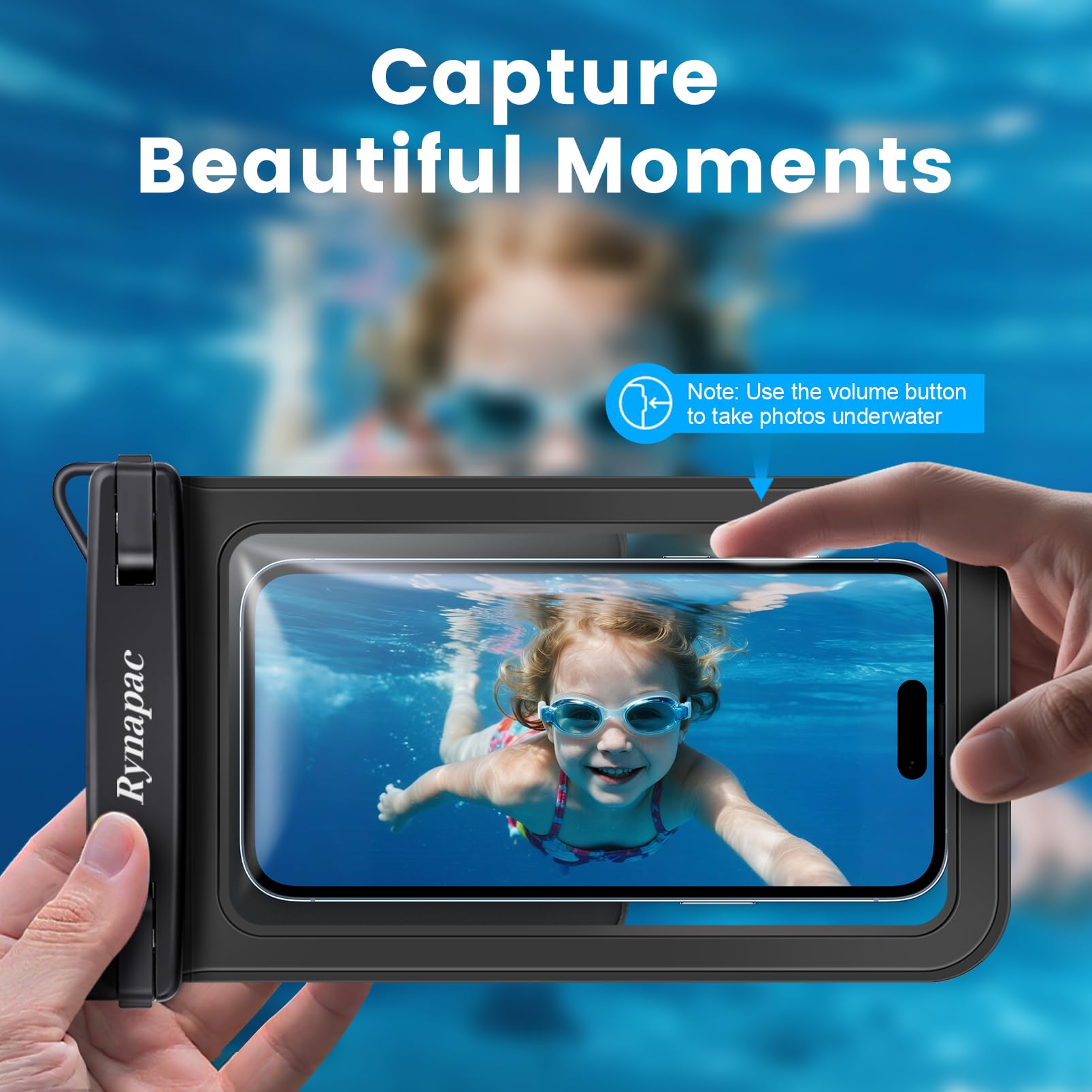 Rynapac Funda impermeable de doble espacio para teléfono, paquete de 2 fundas impermeables para teléfono con cordón para iPhone 15, 14, 13, 12, 11, Pro Max, XS, XR, Galaxy S21 Pixel de hasta 8