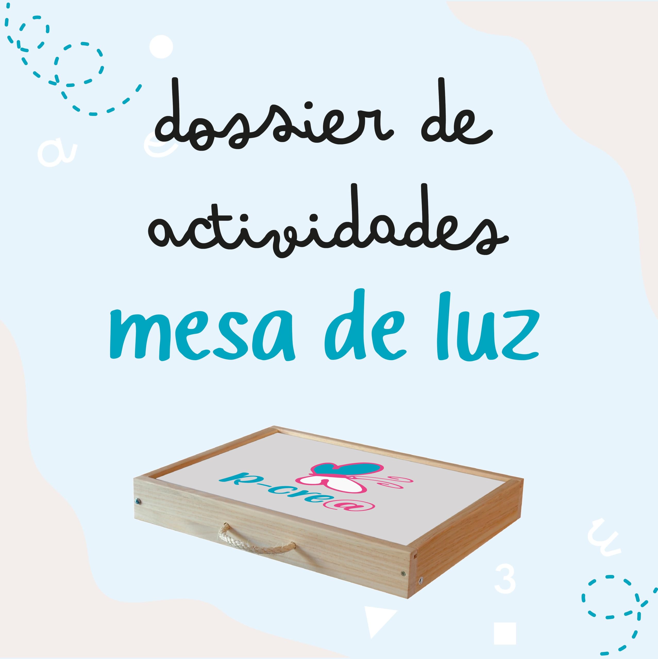 Tavolo Luminoso Montessori RGBW 64x48x7 cm + Manuale di Attività | Reagisce a Voce e Musica | Connessione Mobile + Telecomando | Certificato AIJU + Univ. Murcia | Scatola Sensoriale Educativa