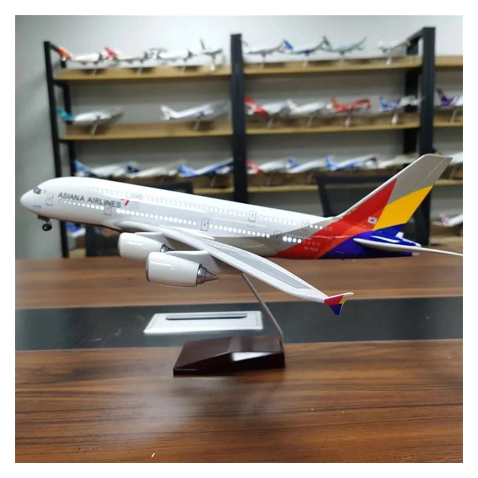 Odlewane zabawki samolotowe w skali 1/160 dla A380 azjatycki koreański samolot linii lotniczych Odlewany model z żywicy kolekcjonerski model samolotu wyświetlacz statyczny samolot do zbierania i