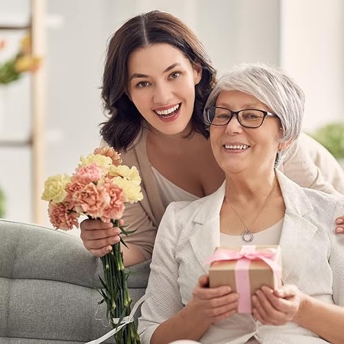 Miniatura 4 de Regalos de cumpleaños para mujer, collar de círculos de cadena de plata de ley para 30, 40, 50, 60, 70, 80, 90, cumpleaños, para mujer de 30, 40,
