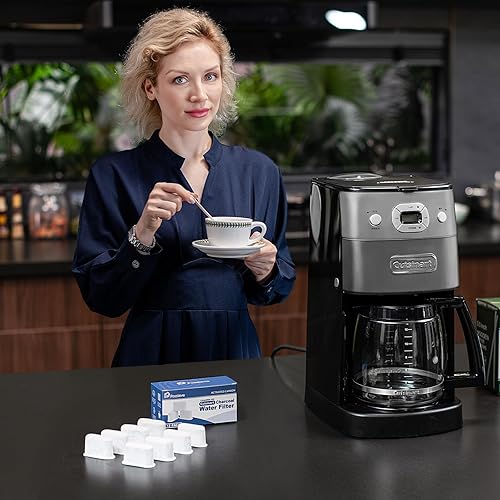 Vista 6 de Paquete de 12 filtros de café compatibles con Cuisinart, filtro de agua de carbón para Cuisinart, se adapta a todas las máquinas de café Cuisinart