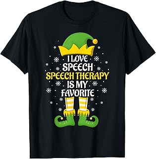 Speech Therapy Elf Christmas Funny Speech Therapist Xmas T-Shirt