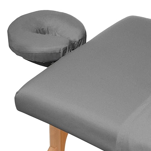 Miniatura 16 de Saloniture Juego de sábanas de franela de masaje de 3 piezas, funda de cama facial de algodón suave, incluye sábanas planas y ajustables con funda