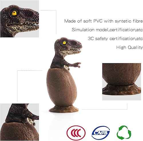 Miniatura 5 de Juego de figuras de dinosaurios dorados y huevos de dinosaurio para niños, decoración de fiesta de cumpleaños, centro de mesa, decoración de tartas,