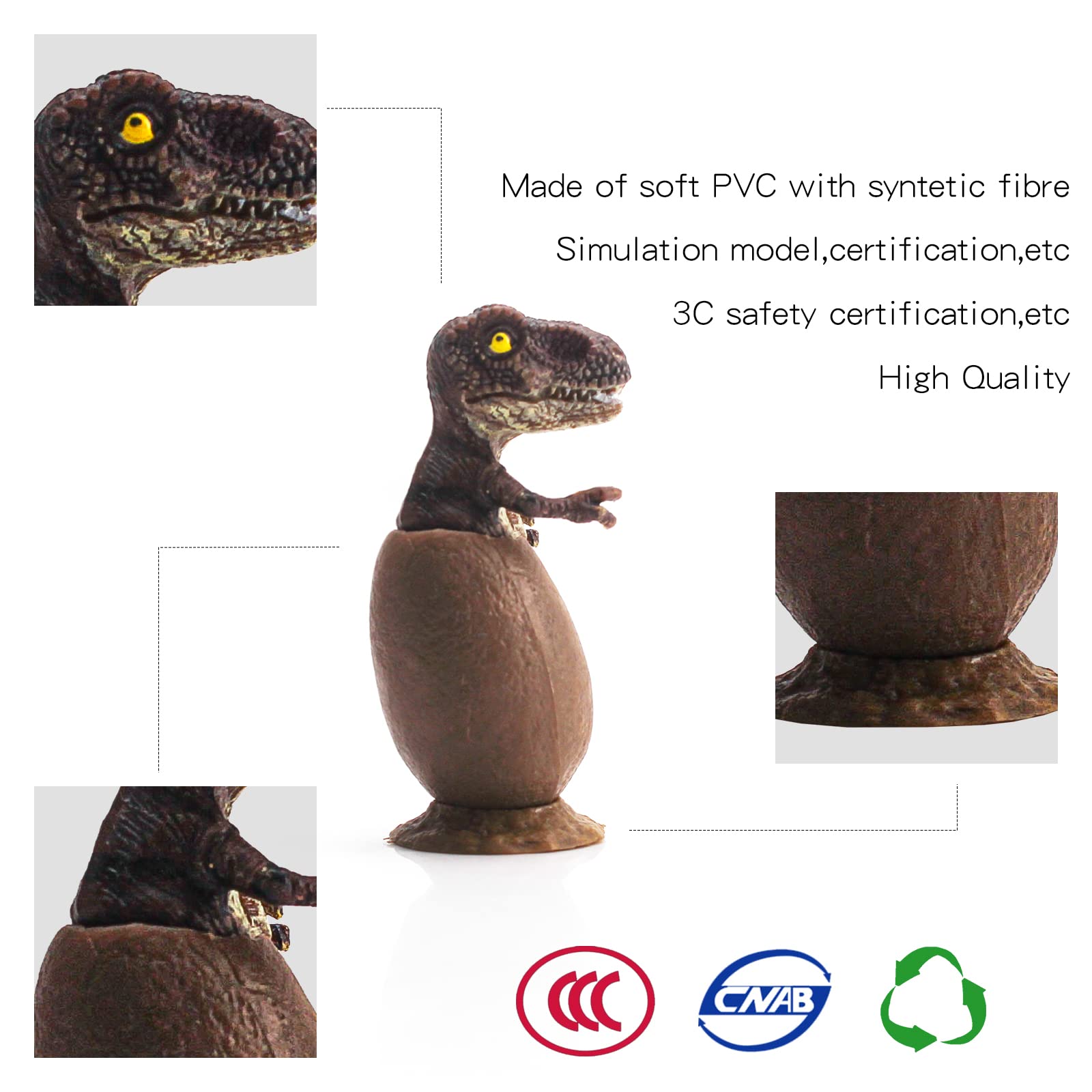 WONWONTOYS Children's Gold Dinosaur Figurines and Dino Eggs Party Decorations Set Birthday Centerpiece Cake Toppers Decor 11 PCS