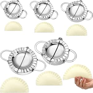Vesici 5 Pack Stainless Steel Dumpling Maker Dumpling Press Perogies Maker Press Ravioli Mold Kitchen Accessories
