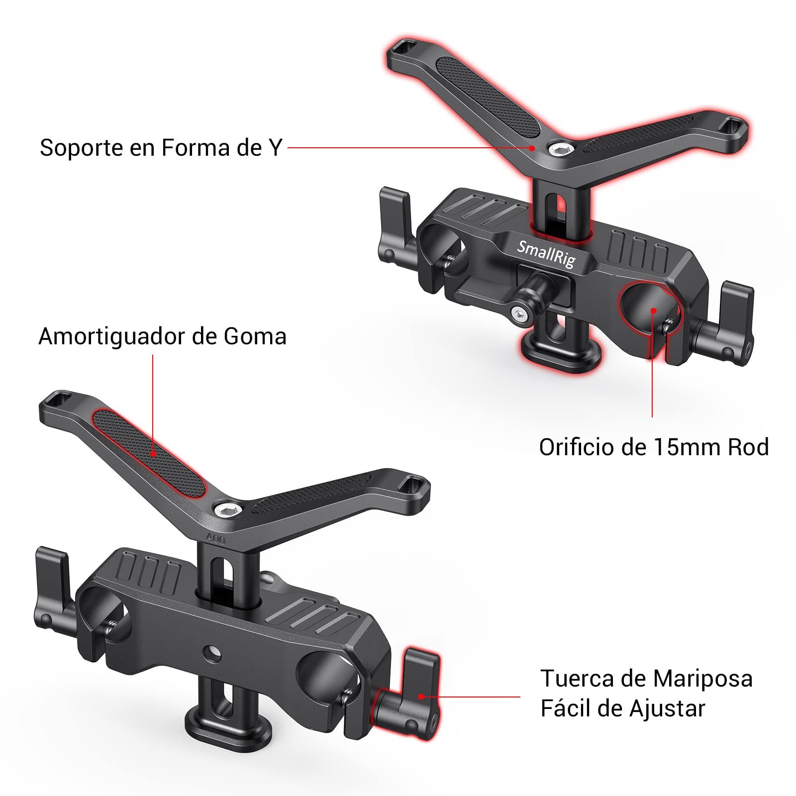 (Nueva VERSIÓN) SMALLRIG LWS 15mm Lens Support Soporte Lente Compatible con Lente de 50mm a 140mm de Diámetro para Lente Larga - BSL2680