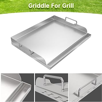 Universal Stainless Steel Griddle Flat Top Plate with Even Heating Bracing