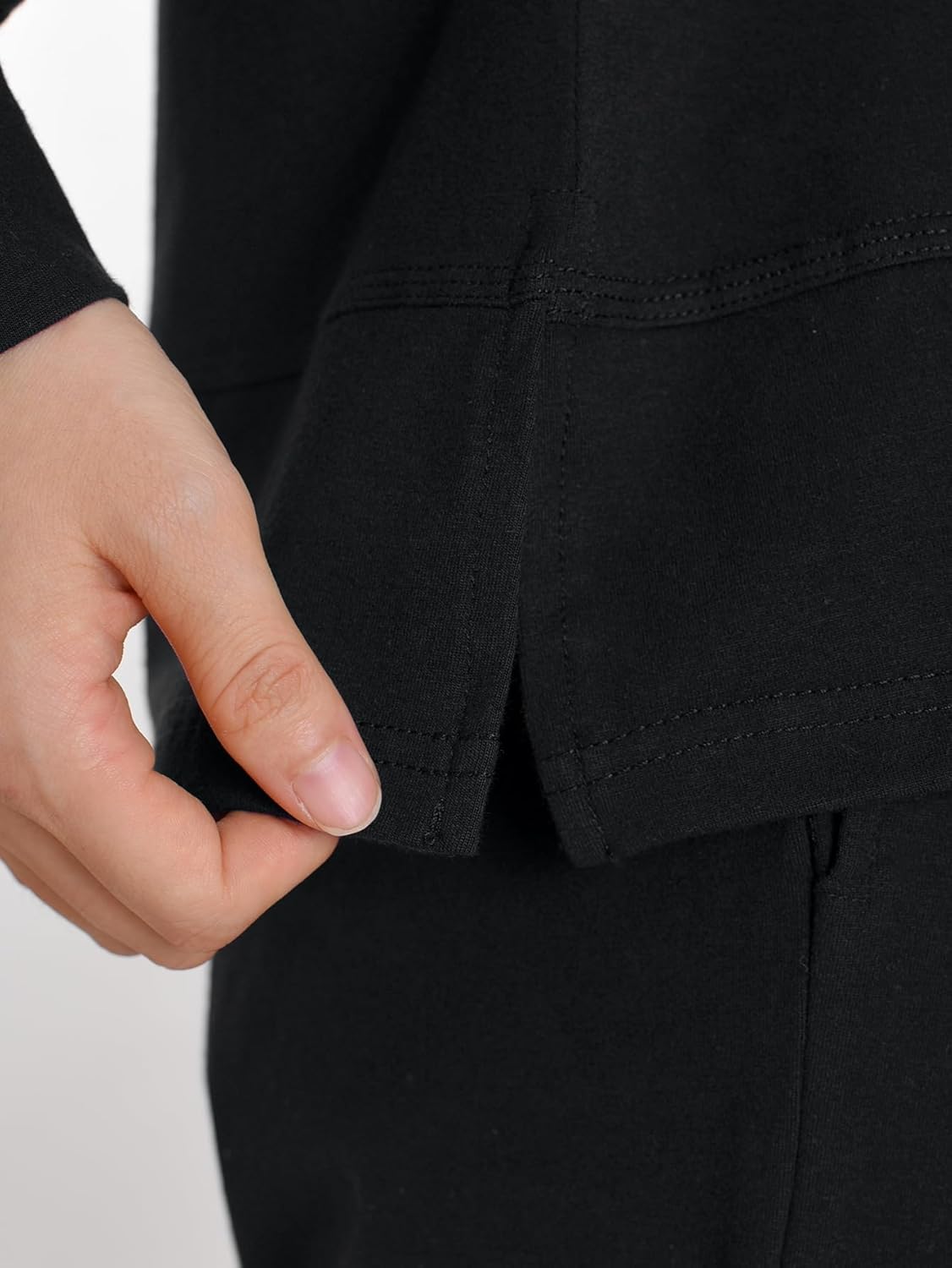 Latuza Women's Petite Pajama Set Soft Cotton Long Sleeve Lounge Outfit - Image 3