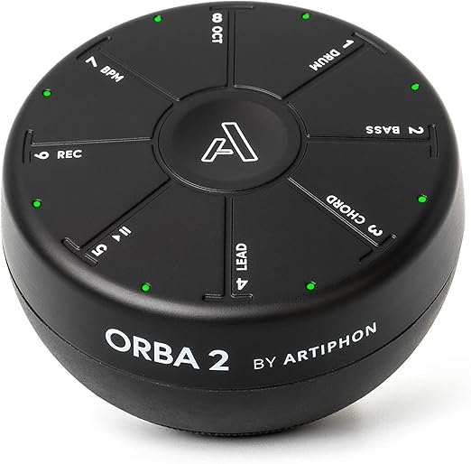 Orba 2 by Artiphon | Portable Electronic Multi-Instrument | Samples, Synth, Looper, and MIDI controller | iOS, Mac, Windows, PC, Bluetooth & USB