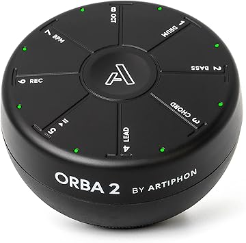 Orba 2 by Artiphon | Portable Electronic Multi-Instrument | Samples, Synth, Looper, and MIDI controller | iOS, Mac, Windows, PC, Bluetooth & USB