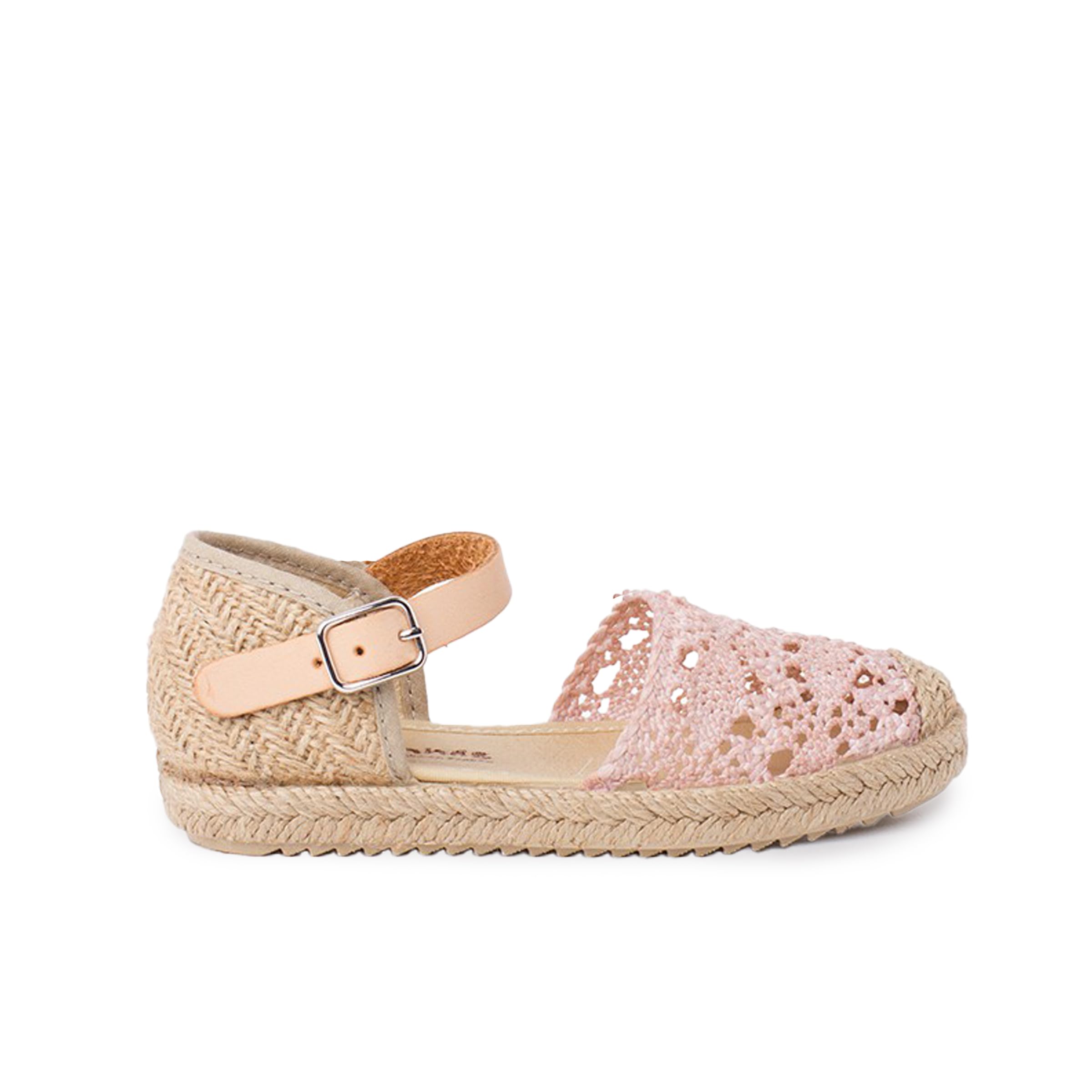 Pisamonas Sandale Espadrille en macramé pour Fille avec Boucle