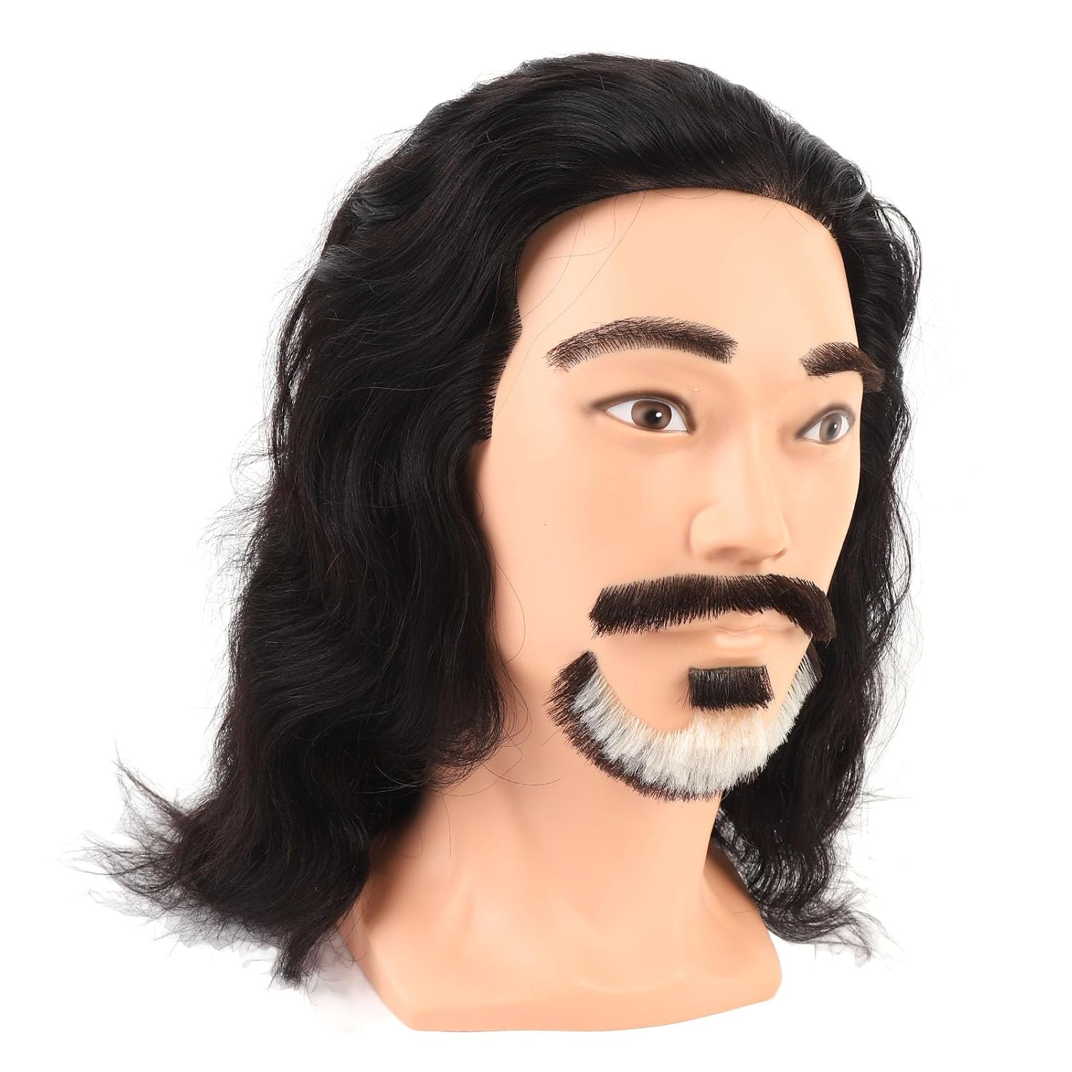 Male Mannequin Head with Beard, Barber Mannequin Head for Beard Trimming Training, Realistic Simulation Beard Head Model with Ergonomic Design for Hair Styling Practice