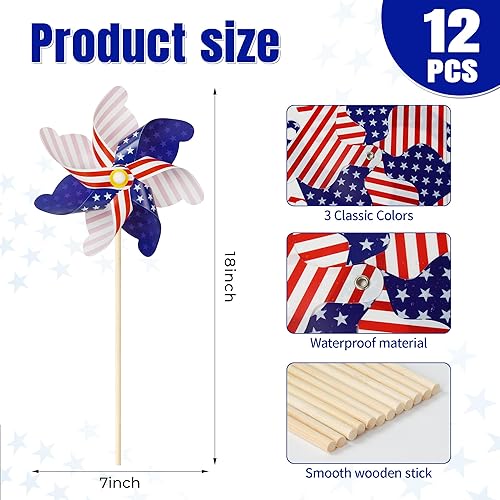 Miniatura 26 de Paquete de 10 molinillos reflectantes para patio y jardín, molinos de viento para exteriores, molinos de viento brillantes para decoración de Oro