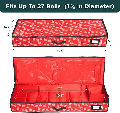 Vista 3 de HOLDN' STORAGE Contenedor de Almacenamiento Premium para Papel de Regalo - Duradero 600D Resistente a Desgarros, Cabe 27 Rollos de Papel de Regalo