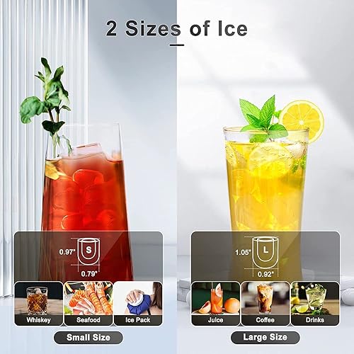 Miniatura 3 de Antarctic Star Máquina portátil de hielo para encimera con asa, máquinas de autolimpieza, 26 libras24 horas, 9 cubos listos en 6 minutos, hielo SL