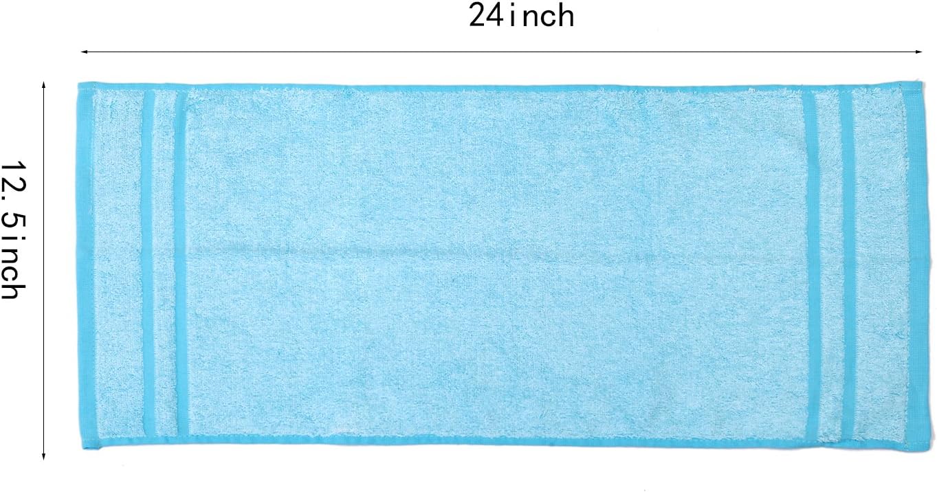 Taprilt Durable Bamboo Rayon& Cotton, Extremely Small Towel, Extremely Thin Style, Set of 7, (Pink, Yellow, Purple, Green, Acid Blue, Brown, Rose)