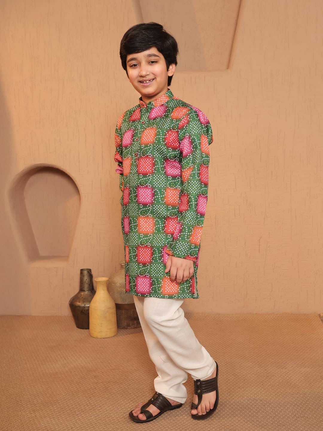 AJ DEZINES Boys Indian Wear Full Sleeve Printed Kurta Pyjama for Kids|Indian Traditional Wedding Ethnic Wear Kurta Pajama Set