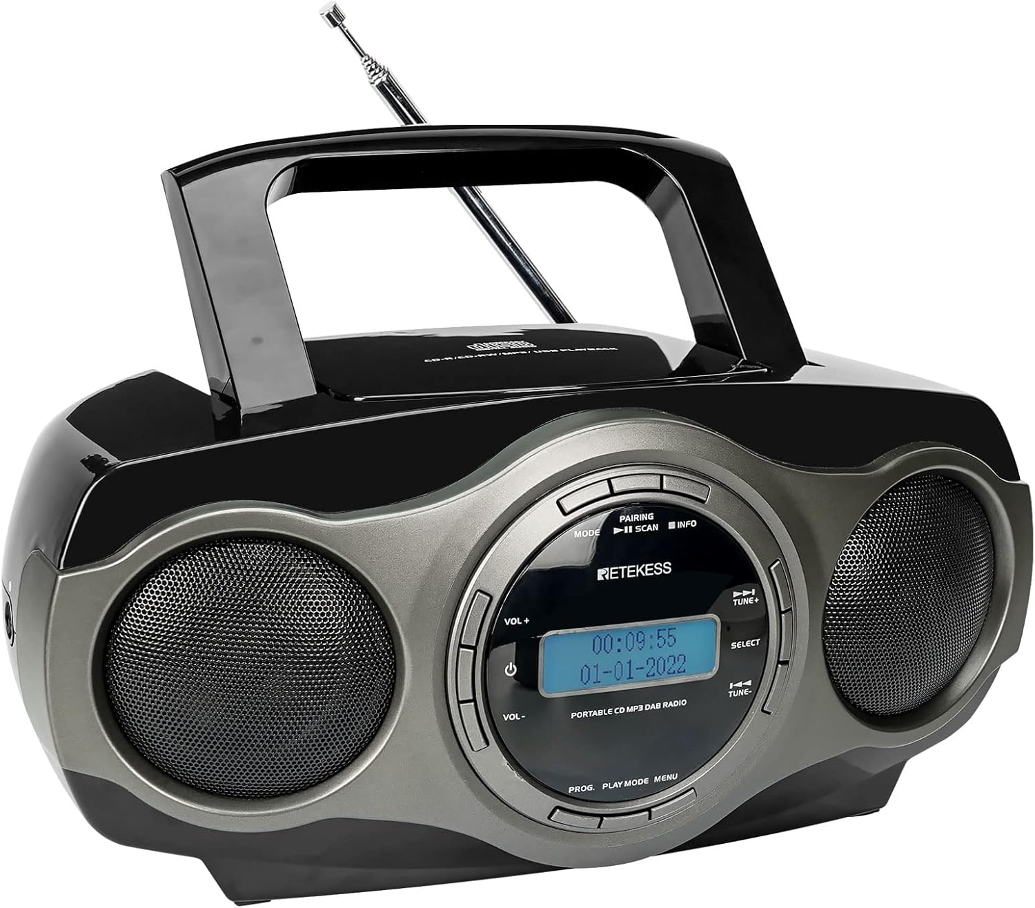 Retekess TR631 Portable Boombox CD Player,Portable Stereo Radio,with