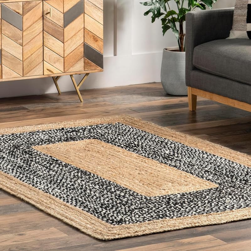 Tapis décoratif rustique pour chambre d'enfant, noir et blanc, 0,8 x 3 m