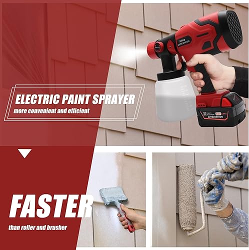 Miniatura 9 de Pulverizador de pintura para batería Makita de 18 V, pulverizadores de pintura HVLP inalámbricos para interior y exterior del hogar, rociador de