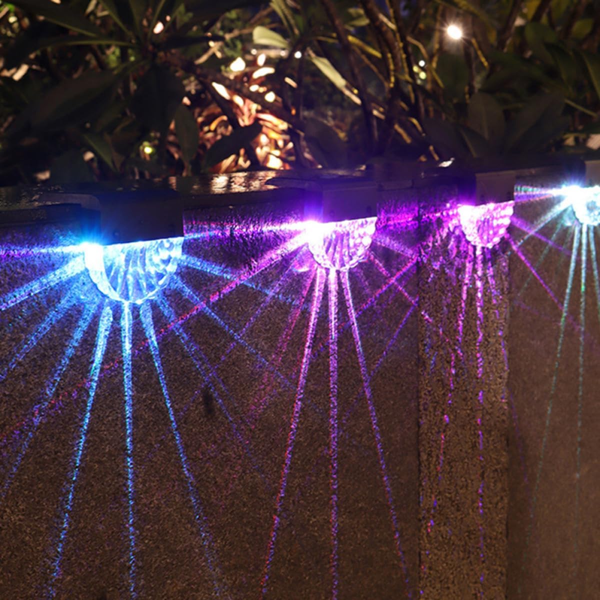 STOBAZA 4pcs Solar Step Lights Outdoor Waterproof Solar Powered Stair Lamps for Garden Fence Deck Lighting Random Color