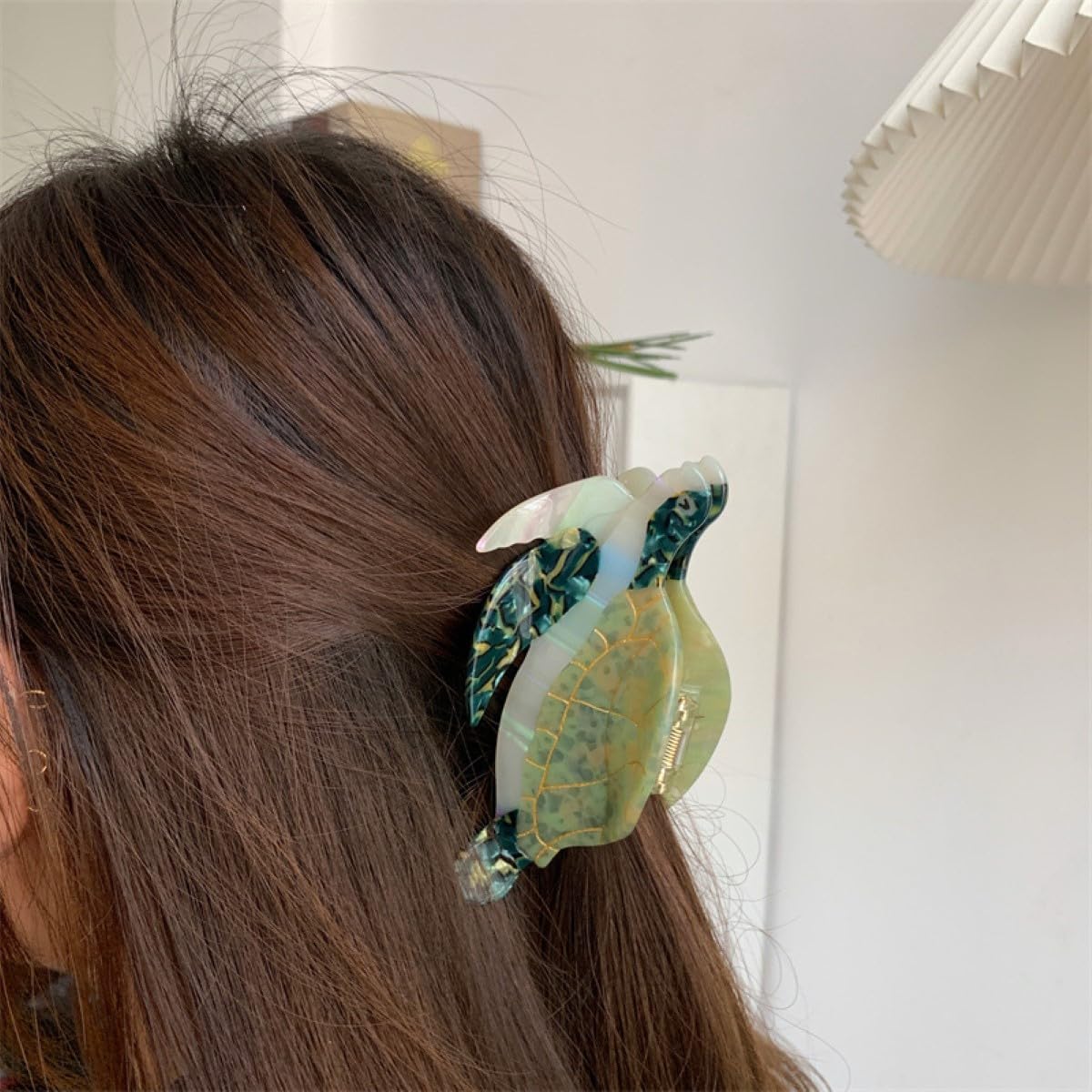 Fashion Sea Turtle Hair Clip,Acetate Hair Claw,Small Hair Clips for Women,Green - Image 4