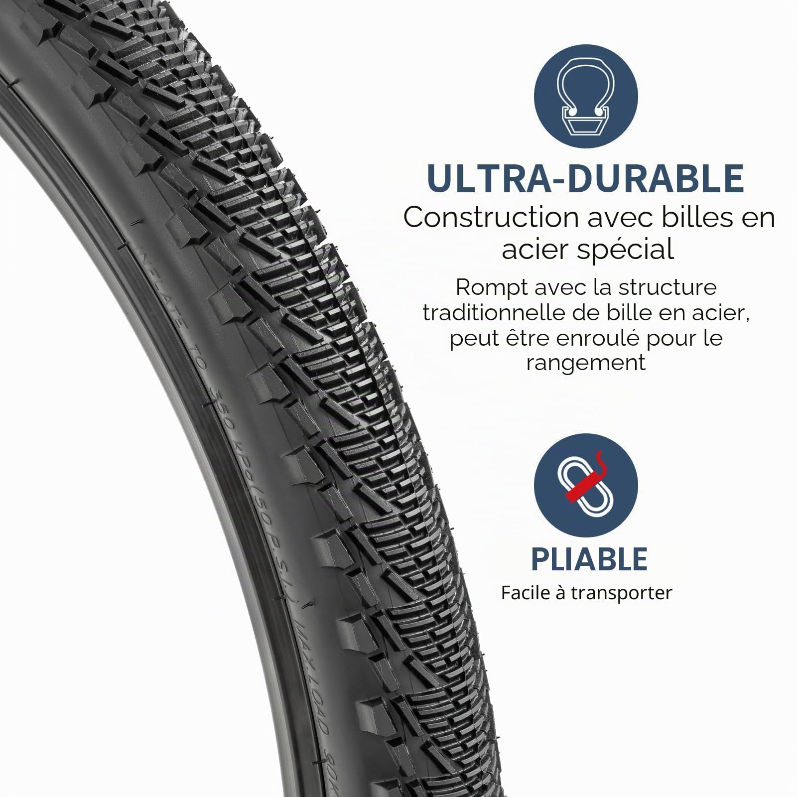 YUNSCM 26 Pouces Vélo pneus 26x2.10/54-559 and 26 Pouces Vélo Chambre à air Schrader Valve Compatible with All Terrain Vélo 26x2.0 26x2.10 26x2.125 Bike pneus and Chambre à air (Y-836)