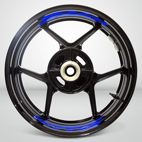 Miniatura 2 de Stickman Vinyls Etiqueta engomada azul brillante de la cinta del borde interior de la motocicleta compatible con Yamaha YZF R6
