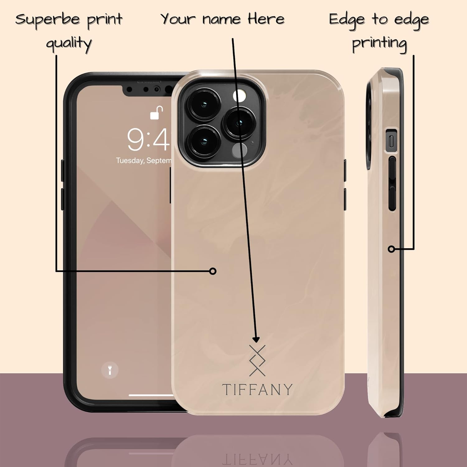 Custom Nordic Inguz Symbol Case, Personalized Name Case, Compatible with iPhone 17 Air, 16 Pro Max, 15 Plus, 14, 13 Mini, 12, 11, X/XS Max, XR, 7/8 Multicolor