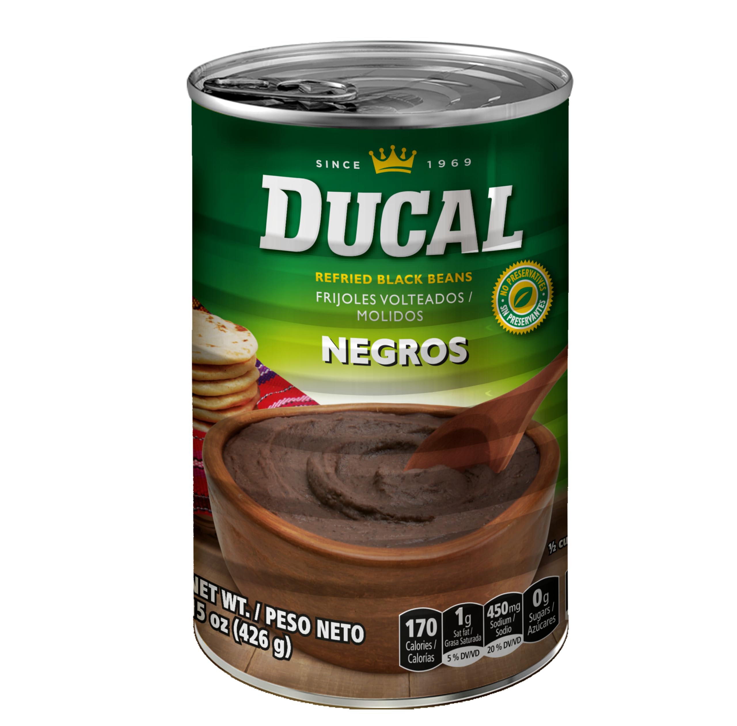 Goya Ducal Refried Black Beans, 15 oz