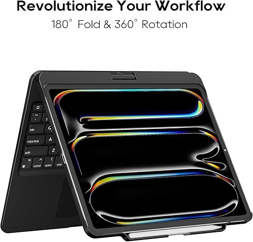 Miniatura 17 de Funda giratoria con teclado para Apple iPad mini 7ª generación 2024 (A17 Pro)/iPad mini 6ª generación (8.3 pulgadas) 2021; teclado compacto