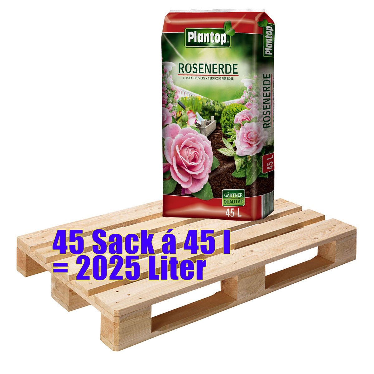 Rosenerde PLANTOP 45 Sack mit je 45 Liter = 2025 Liter Blumenerde für Rosen