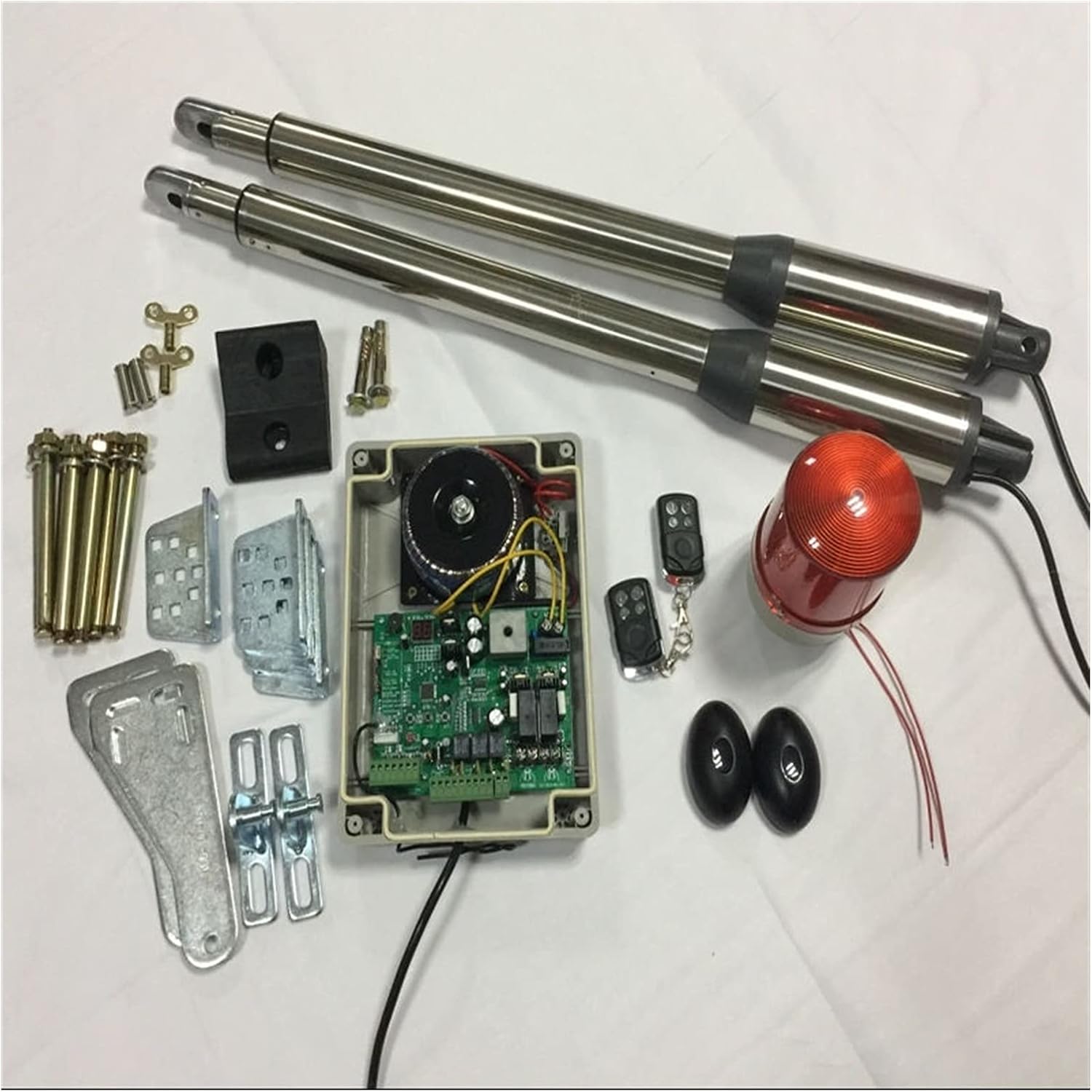 Automatic Door Opener kit Electric Gates/Electric Swing Gate Opener 300 KG Gate Motor with 3 Remote Control Wit 1 Pair of Photocells 1 Alarm Light. (Color : C) (A) image 2