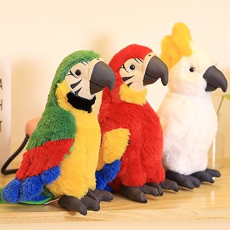 Amazon オウムぬいぐるみ 置物グッズ 飾り リアル インコ インテリア 抱きまくら ふわふわ 柔らかい 超可愛い 癒される 小道具 撮影道具 七五三 キッズ お祝い 女の子 男の子 30cm 赤 ホワイト ぬいぐるみ おもちゃ