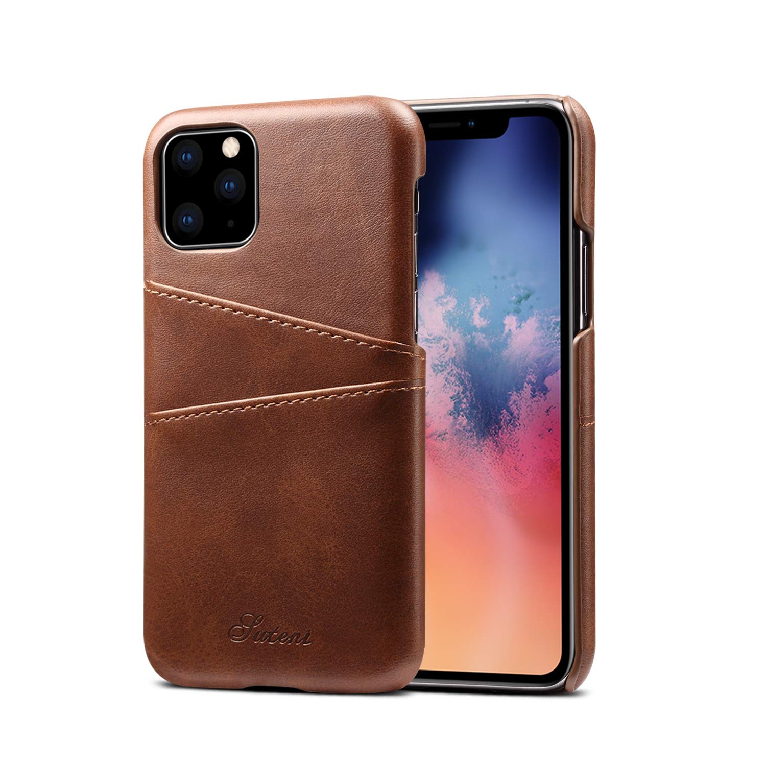 Case for iPhone 11 Pro,TACOO Premium Soft PU Leather Slim Thin Card Holder Durable Protective Men Women Boy Girl Cover Shell Brown