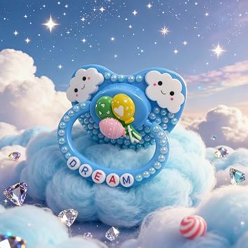 Bigshield Adult Sized Anxiety Pacifiers, Clear Silicone Pacifier Nipple for Adults, DIY Decoration,BPA & Latex Free,Heart Shaped Cutie Pacifier 1 Peice Bule