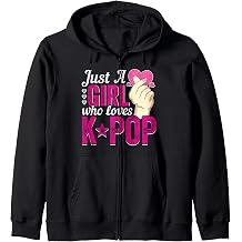Just A Girl Who Loves Kpop Gift Teen Girls Cute K-pop merch Zip Hoodie