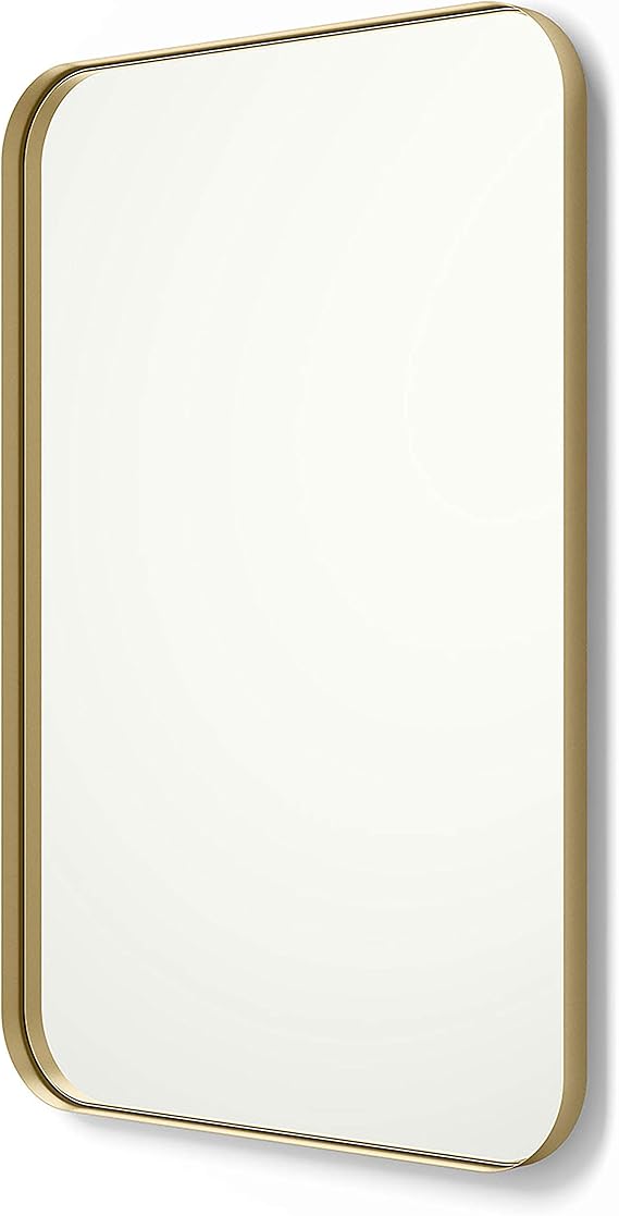 Better Bevel 30" x 40" Gold Metal Framed Mirror Rectangle