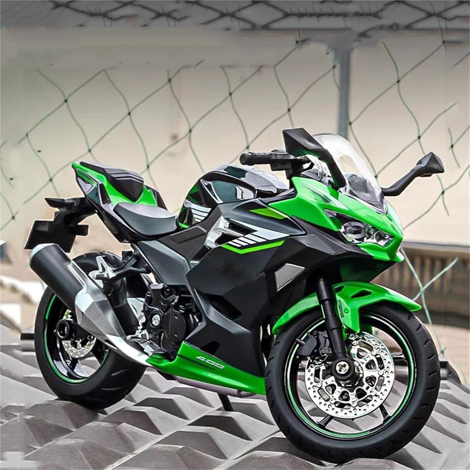 Scale Motorcycle Model 1/12 Scale for for Ninja 400 Model Simulation Diecasts Motorcycle with Light Sound Alloy Birthday Gifts(Black)