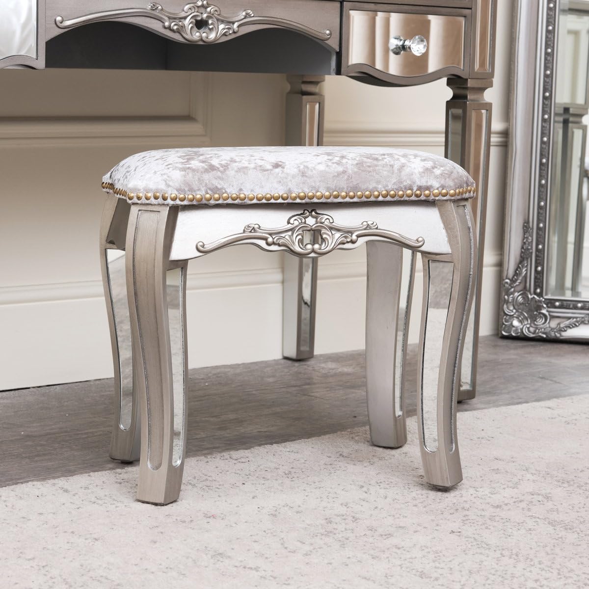 Melody Maison Mirrored Dressing Table Stool - Tiffany Range-image-16
