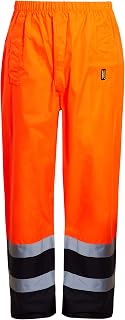 shelikes Mens Waterproof Rain Hi Vis Safety Over Trouser Work High Viz Visibility Pants
