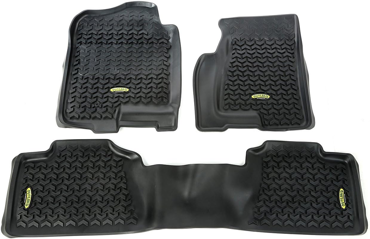 One-Day Sale: Up to 50% Off Outland Black Front and Rear Floor Liner Kit For Select Cadillac Escalade, Chevrolet Avalanche, Silverado, Suburban, Tahoe, GMC Sierra and Yukon Models