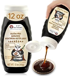 Vegetarian Matsutake Oyster Sauce - Gluten Free, Vegan, Non-GMO, No Preservatives/MSG(100% Naturally Brewed) - Healthy Stir-Fry & Marinade Sauce - Best Oyster Sauce Alternative - 12 Fl Oz Squeeze Bottle - Sauce Grandmaster