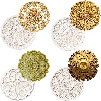 Four-piece set Multi-functional round flower, DIY silicone mold, cake chocolate mold wedding cake decoration tool soft cake mold