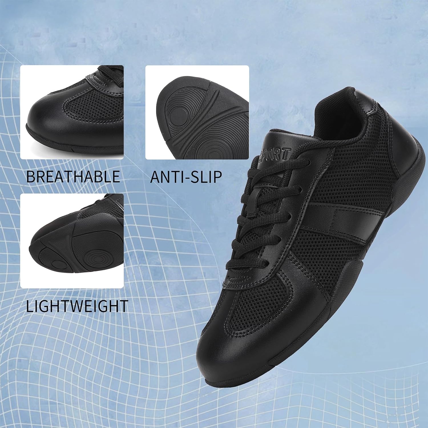 CERYTHRINA Women’s Cheer Shoes – Lightweight Breathable Cheerleading Sneakers for Training & Competition, Slip-Resistant Comfortable Athletic Dance Shoes - Image 2