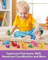 Vista 4 de Coogam Number Matching Toy Set, 10pcs Double-Sided Animal Number Counting Game, Preschool Montessori Fine Motor Skill Mathematics Educational Toys