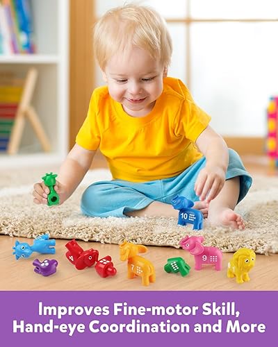 Miniatura 4 de Coogam Juego de juguetes a juego de números, 10 piezas de doble cara juego de conteo de números de animales, juguetes educativos Montessori