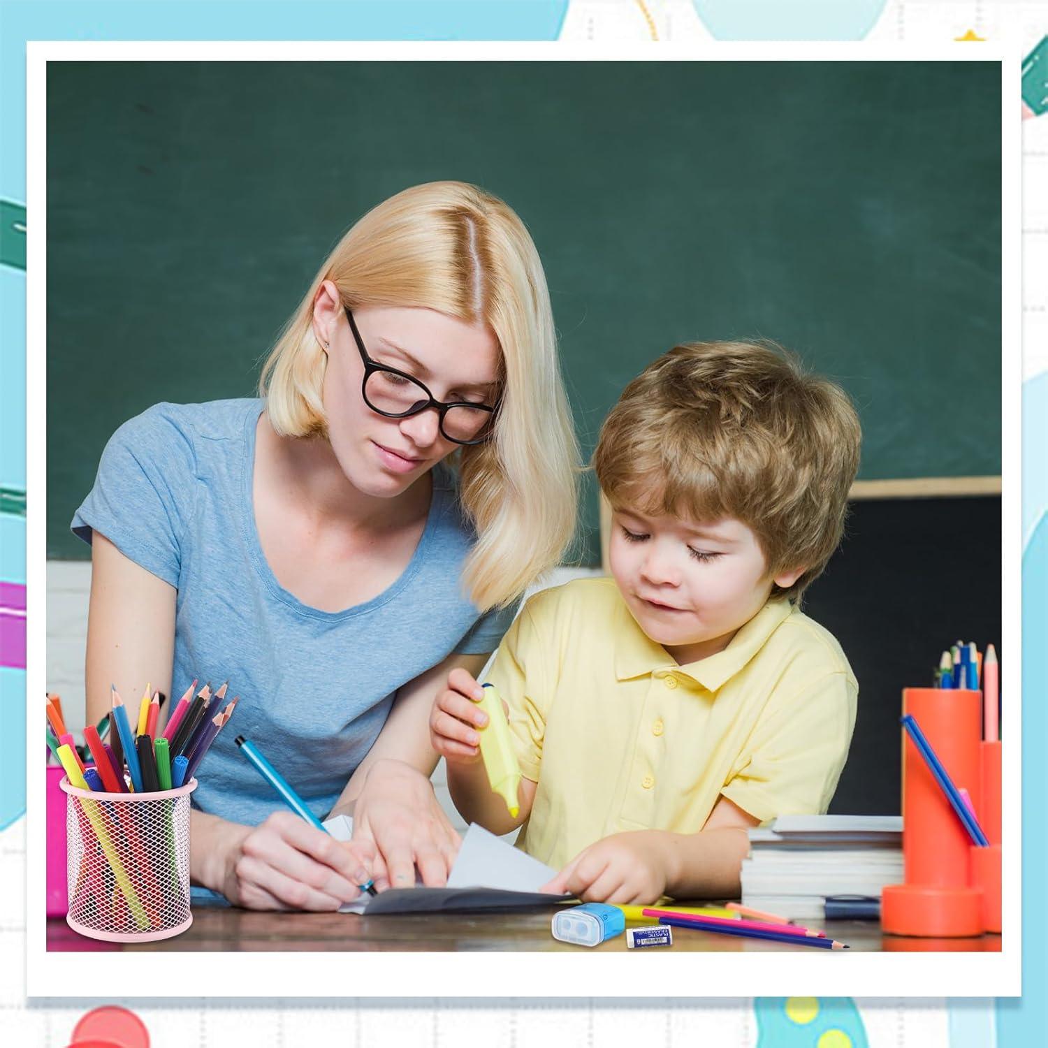 Gilprop 4 Set Middle and High School Supplies Kit, 51 Pcs Per Set Back to School Supplies College Bundle Essential Stuff Bulk Stapler Notebook Calculator for Senior Student Teen Classroom